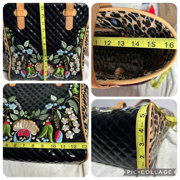 Consuela Black and Tan Floral Tote - Picture 10 of 16